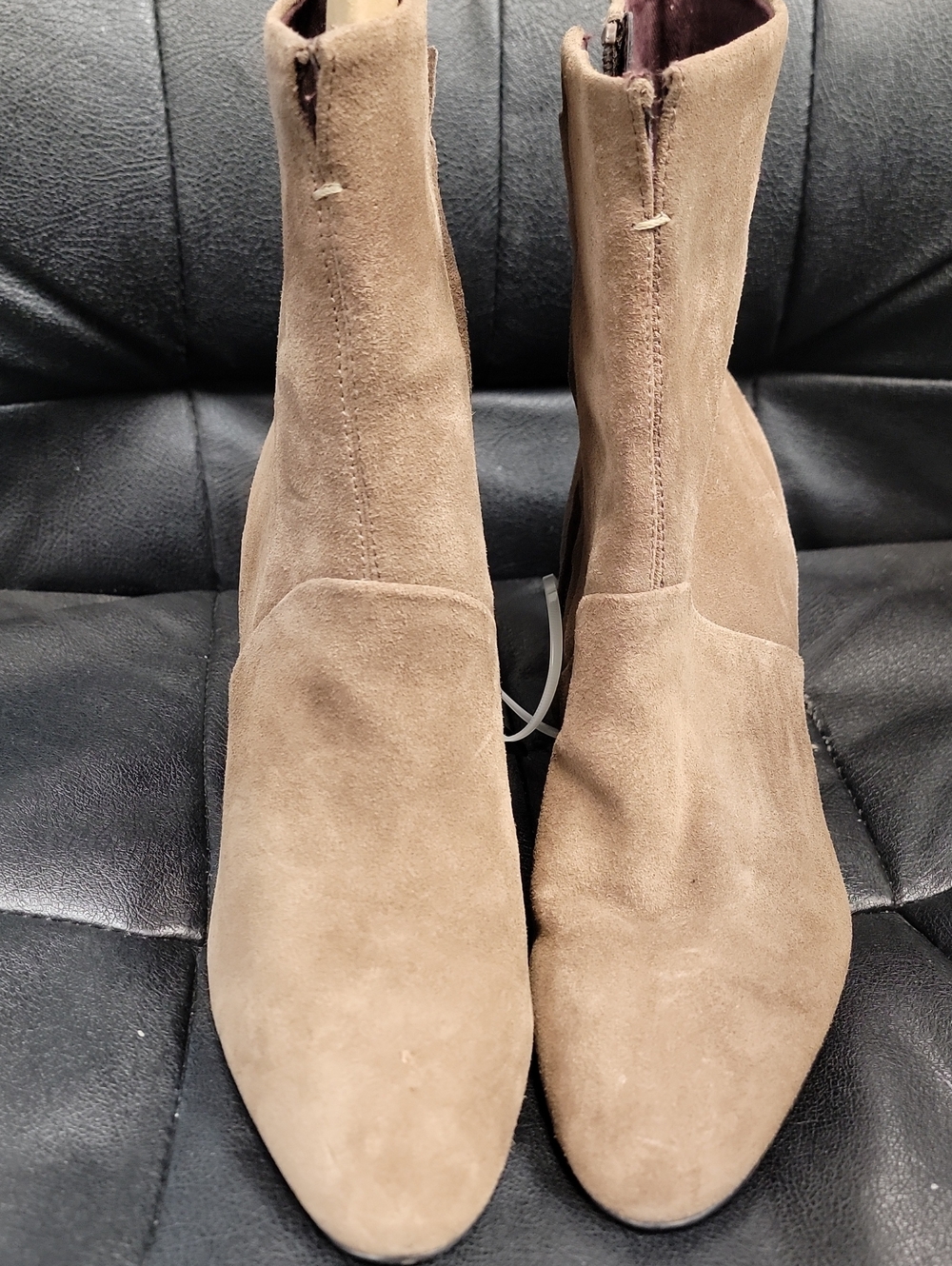 Franco Sarto Suede Ankle Boots in Taupe